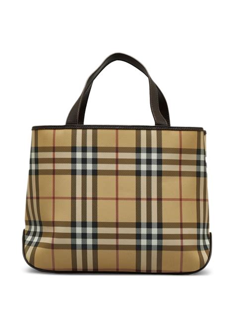 burberry logo plaque tote|used burberry tote.